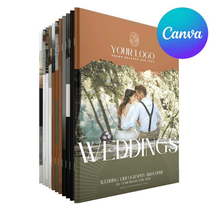 Wedding Videographer Brochure Templates for Canva